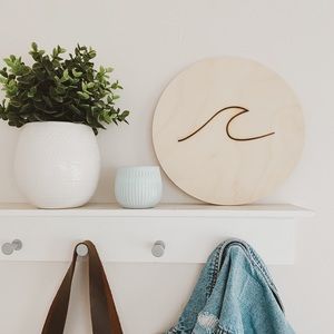 birch wood wave sign